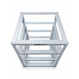 High-angle view of the empty Elios galvanized steel rack for four Litio 5.12 modules