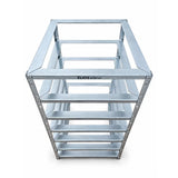 Top view of the empty galvanized steel Elios rack for six Litio 5.12 battery modules