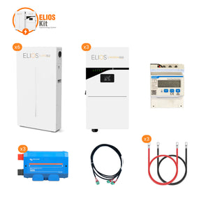 Kit Elios F avec trois onduleurs hybrides d'Inversa 1510 s et six Litio10.2 batteries