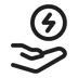 Icon of a hand holding a lightning bolt, symbolizing energy or power transfer. Volts.ca