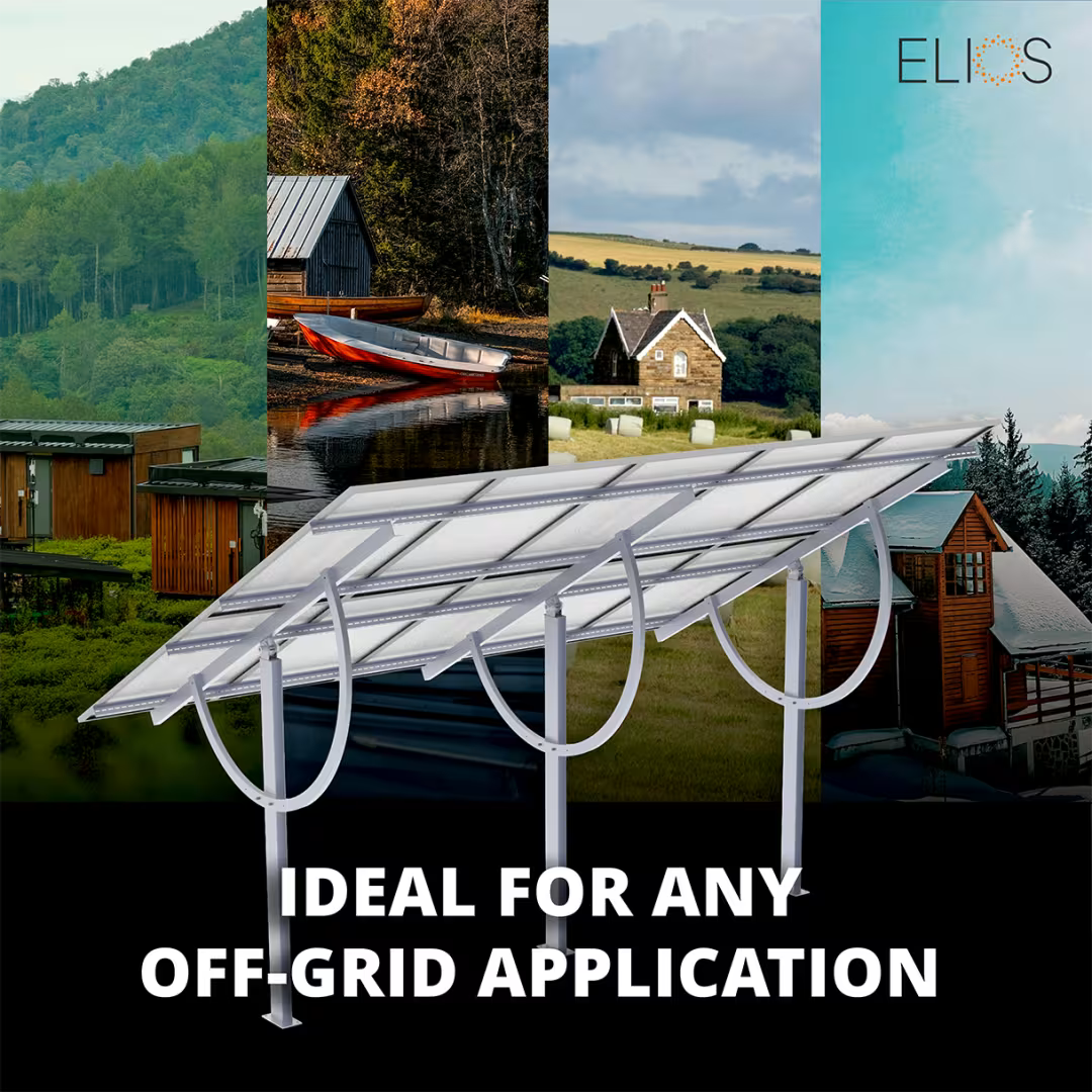 Système d'installation solaire au sol Terra G10 destiné aux chalets hors réseau, aux zones rurales et aux applications isolées