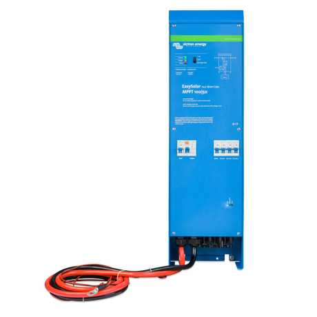 Victron Energy EasySolar 12/1600/70-16 230V MPPT 100/50 front view with cables