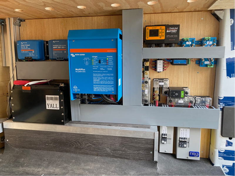Victron Energy solar and battery system installed indoors