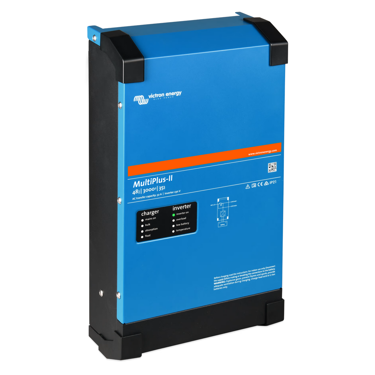 Right-side view of the Victron MultiPlus-II 48/3000/35-32 230V inverter charger