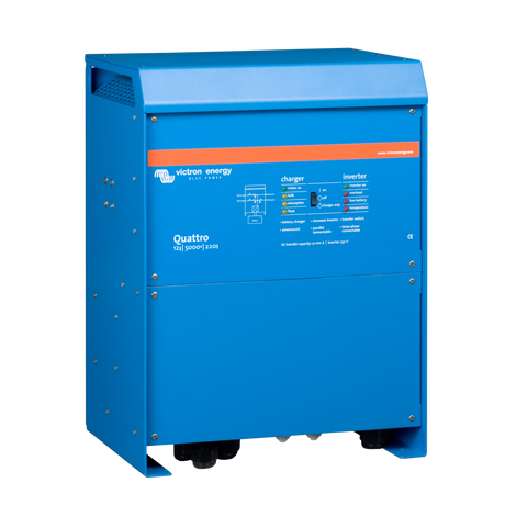 Right view of Victron Energy Quattro 12/5000/220-100/100 230V VE.Bus inverter charger