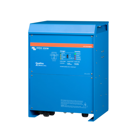 Victron Energy Quattro 48V 8000VA 110A 230V inverter charger, left view
