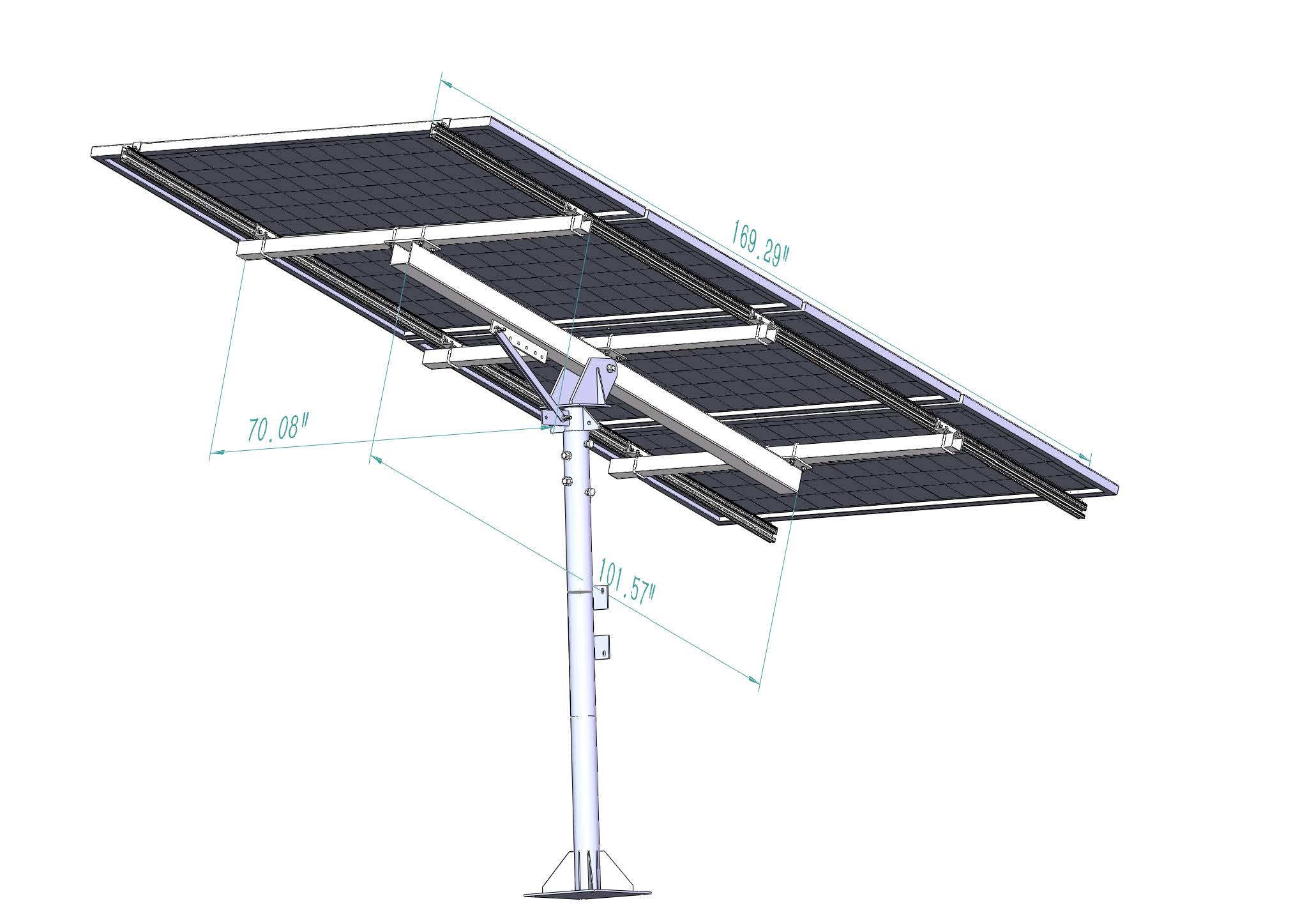 Pole Mount System for 4 Solar Panels | Post Mount System – Volts energies