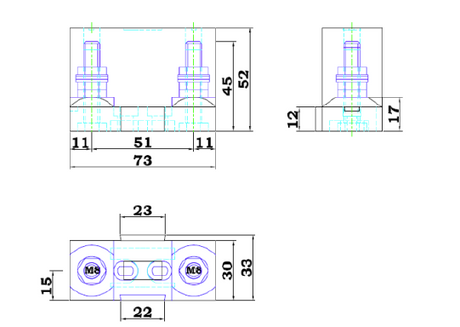 Porte-fusible modulaire pour fusible MEGA
