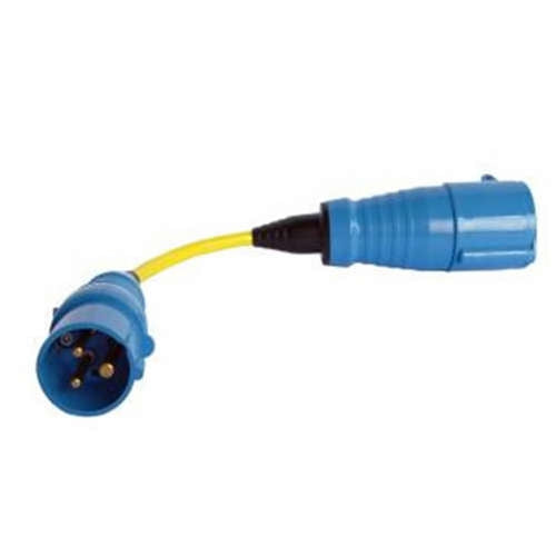 Cordon adaptateur 16A à 32A / 250V-Fiche CEE 16A / Couplage CEE 32A