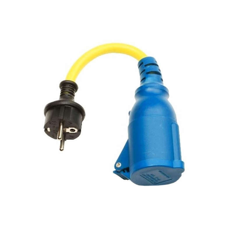 Cordon adaptateur 16A / 250V-prise Schuko / couplage CEE
