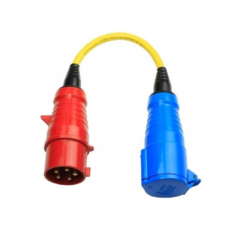Cordon adaptateur 32A / 3 à prise ph.-CEE simple 5P / CEE Couplage 3P