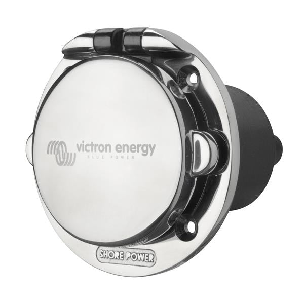 Power Inlet inox avec couvercle 16A/250Vac (2p/3w)